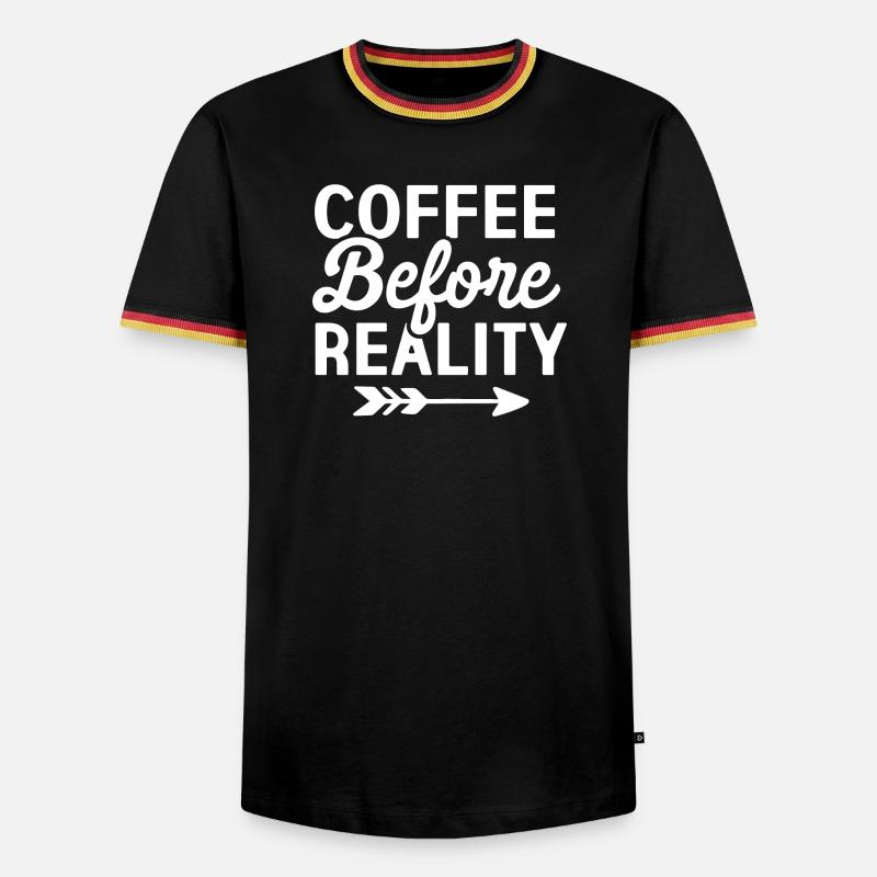 Coffee Before Reality - Men's Ringer Shirt - black/tricolour