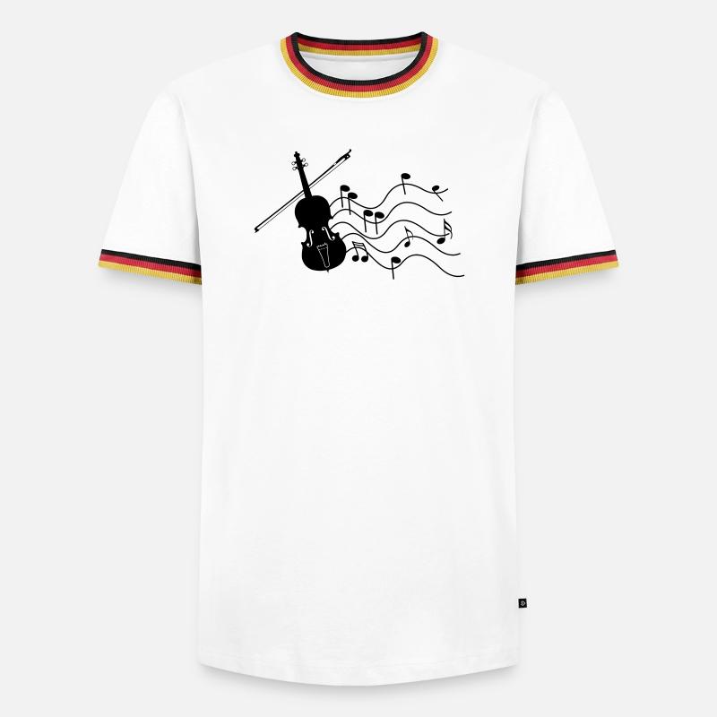 Violin with notes - Men's Ringer Shirt - white/tricolour