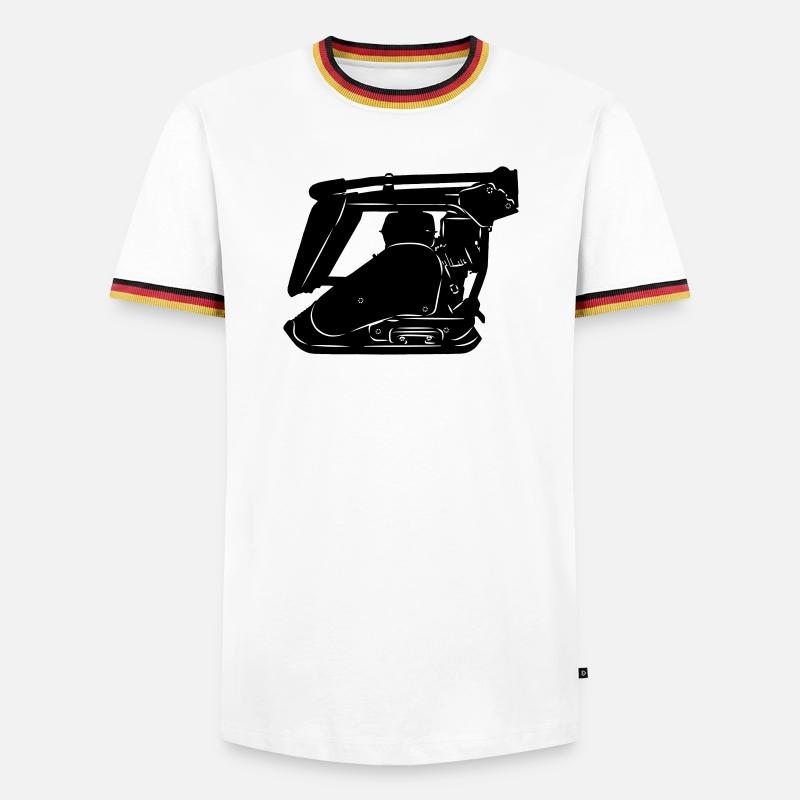 Stratemaker Vibrationsmaschine oder Vibrationsplatte - Männer Kontrast-T-Shirt - Weiß/Dreifarbig
