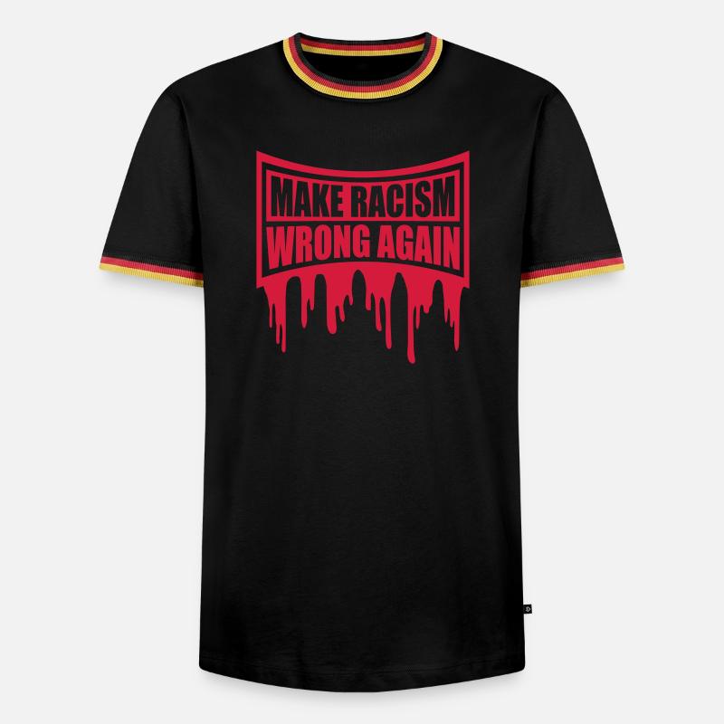 make racism wrong again - Männer Kontrast-T-Shirt - Weiß/Dreifarbig