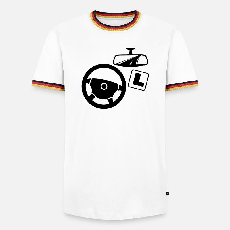 Driving instructor logo - Men's Ringer Shirt - white/tricolour