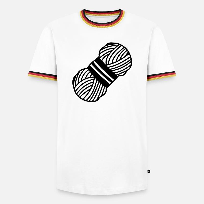 Wolle knoten oder häkeln - Männer Kontrast-T-Shirt - Weiß/Dreifarbig