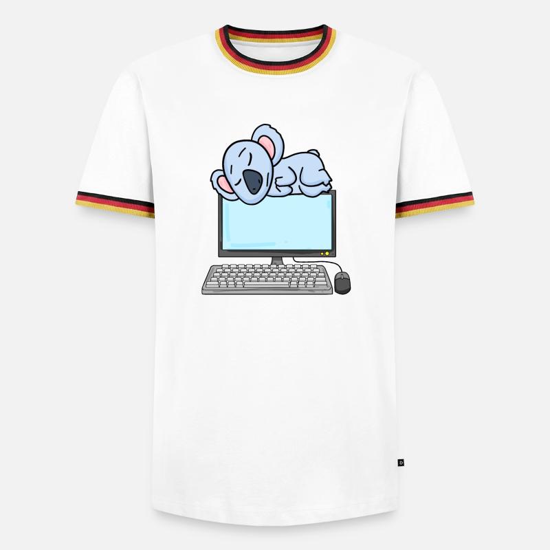 Koala Computer Nerd Programmer Gift - Men's Ringer Shirt - white/tricolour