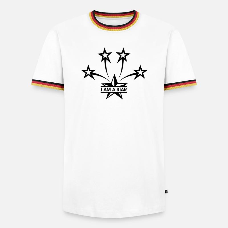 Ich bin ein Star - Männer Kontrast-T-Shirt - Weiß/Dreifarbig