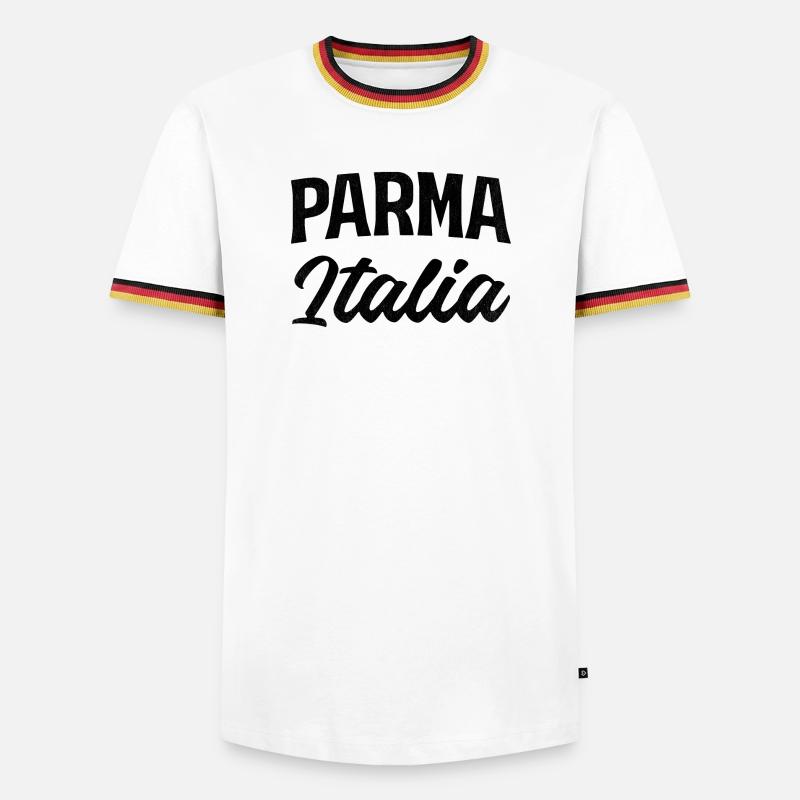 Parma Emilia-Romagna - Männer Kontrast-T-Shirt - Weiß/Dreifarbig