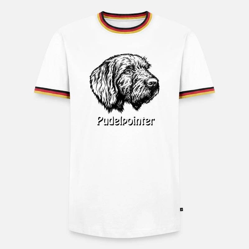 Pudelpointer Portrait - Men's Ringer Shirt - white/tricolour