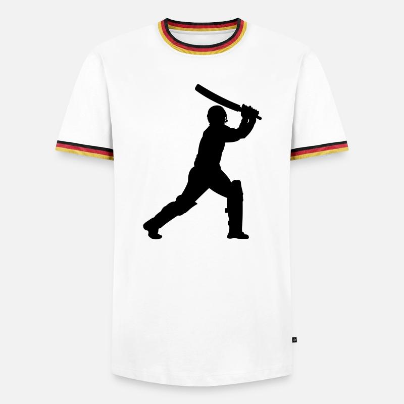Cricket shadow image - Men's Ringer Shirt - white/tricolour