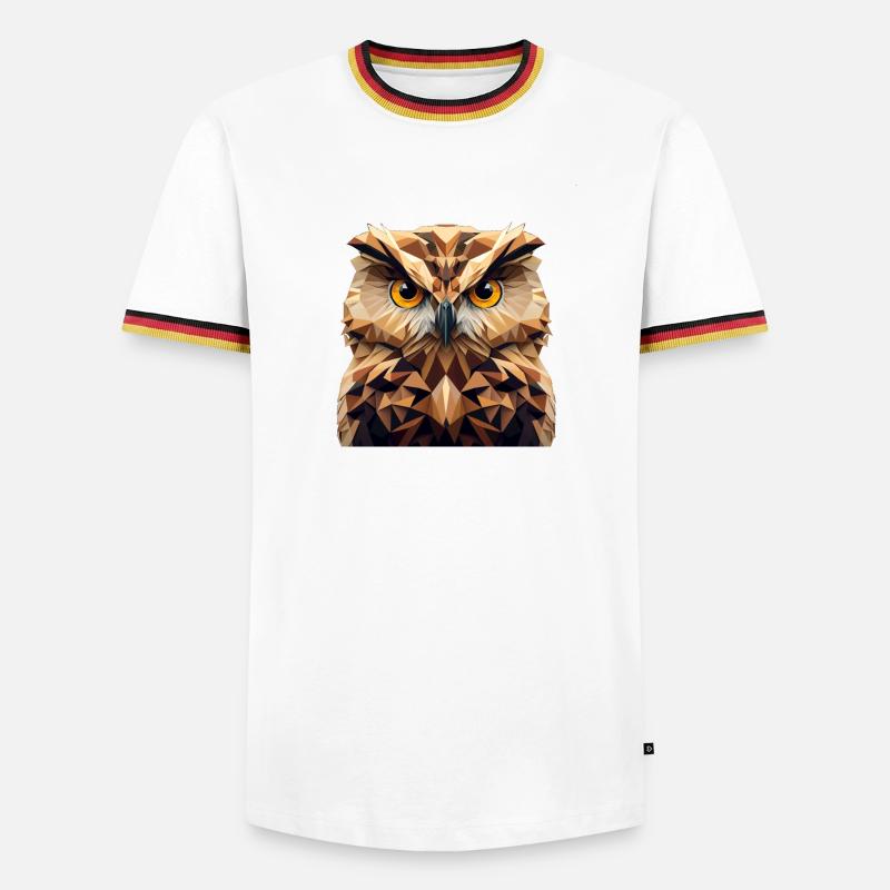 Polygon Eule - Männer Kontrast-T-Shirt - Weiß/Dreifarbig