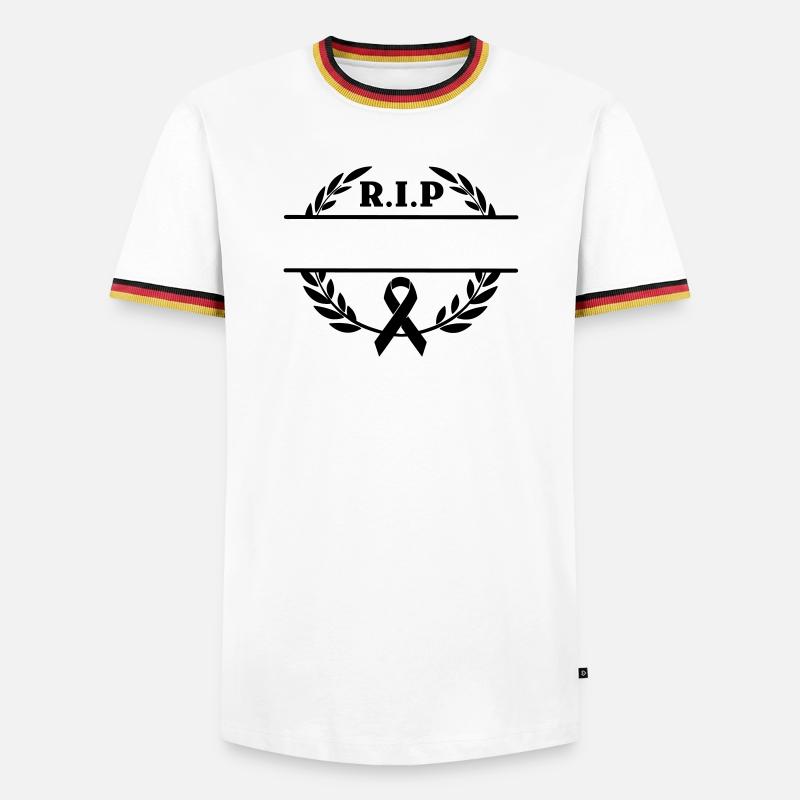 Laurel Wreath R.I.P monogram - Men's Ringer Shirt - white/tricolour