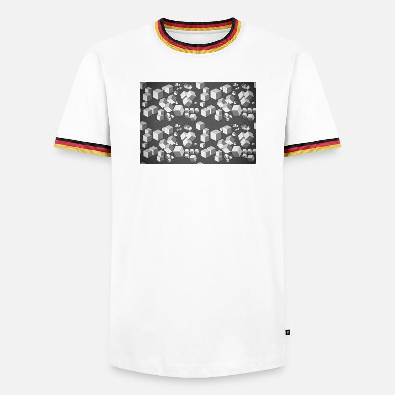 Deco pattern grey-white - Men's Ringer Shirt - white/tricolour