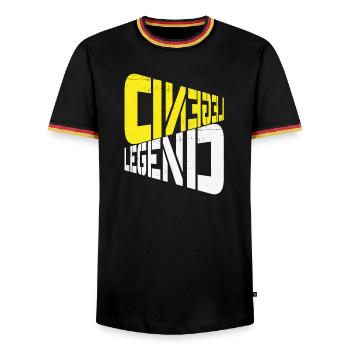 LEGEND - Men's Ringer Shirt - black/tricolour - Front - AI Model Male 178 light (178cm) & AI Model Male 185 light (185cm)