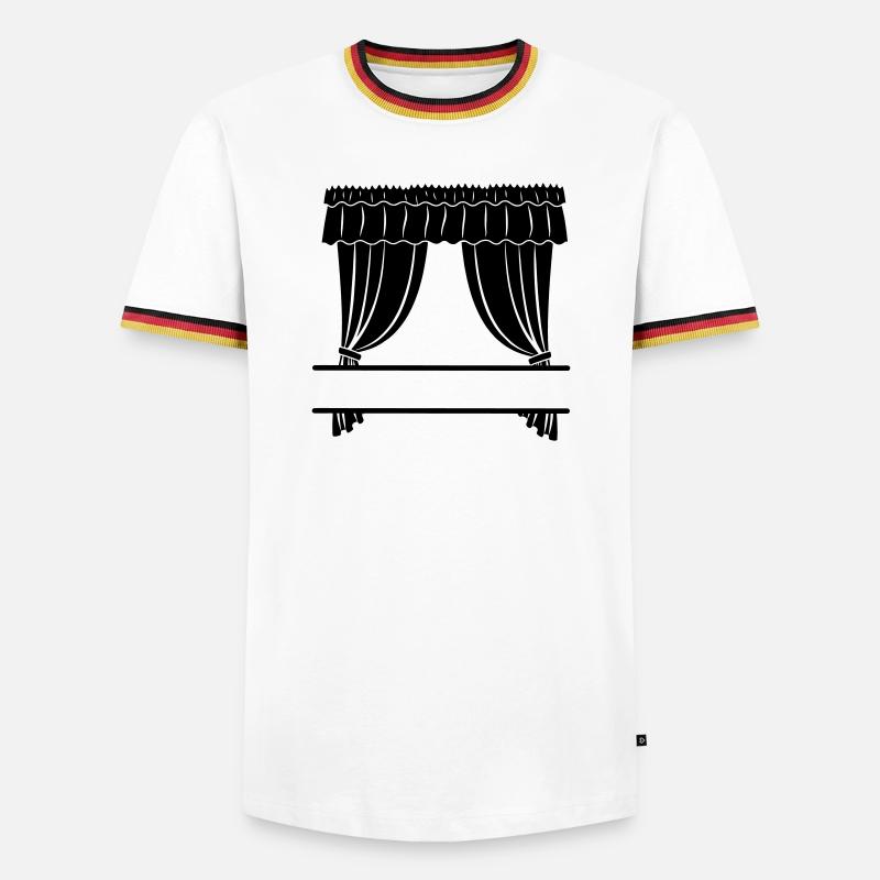 Gardinengeschäft oder Theater - Männer Kontrast-T-Shirt - Weiß/Dreifarbig