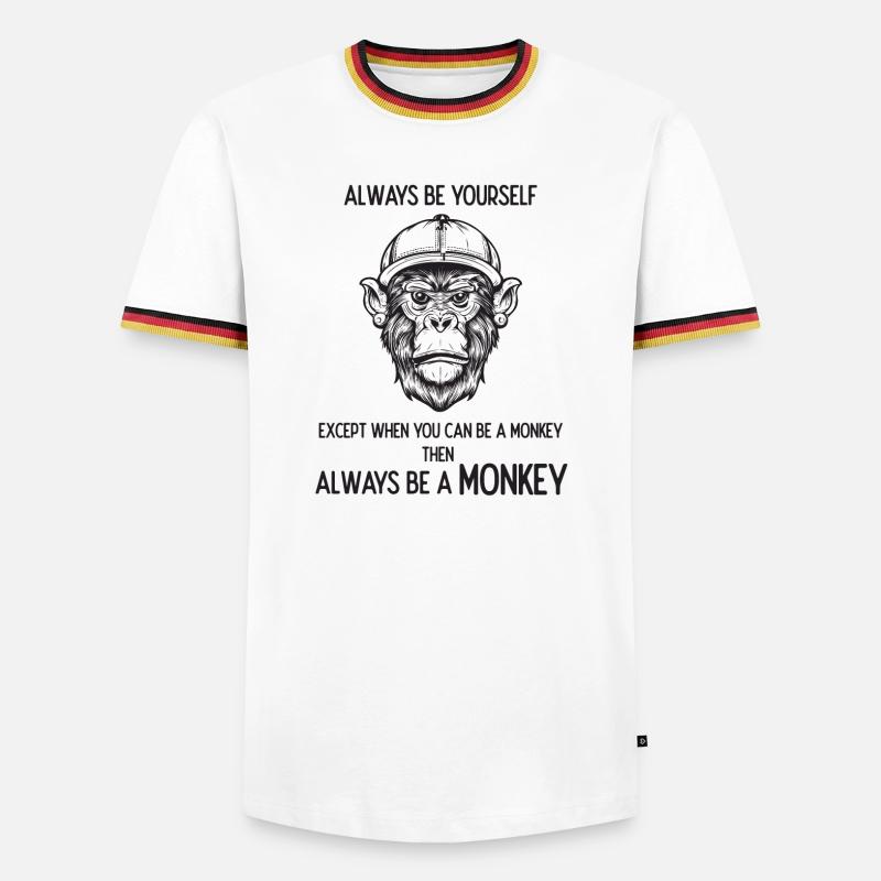 Always Be a Monkey - Men's Ringer Shirt - white/tricolour