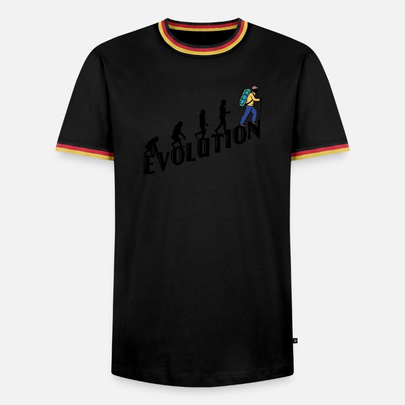 Hiking Evolution Hiker Hike Climbing - Men's Ringer Shirt - black/tricolour