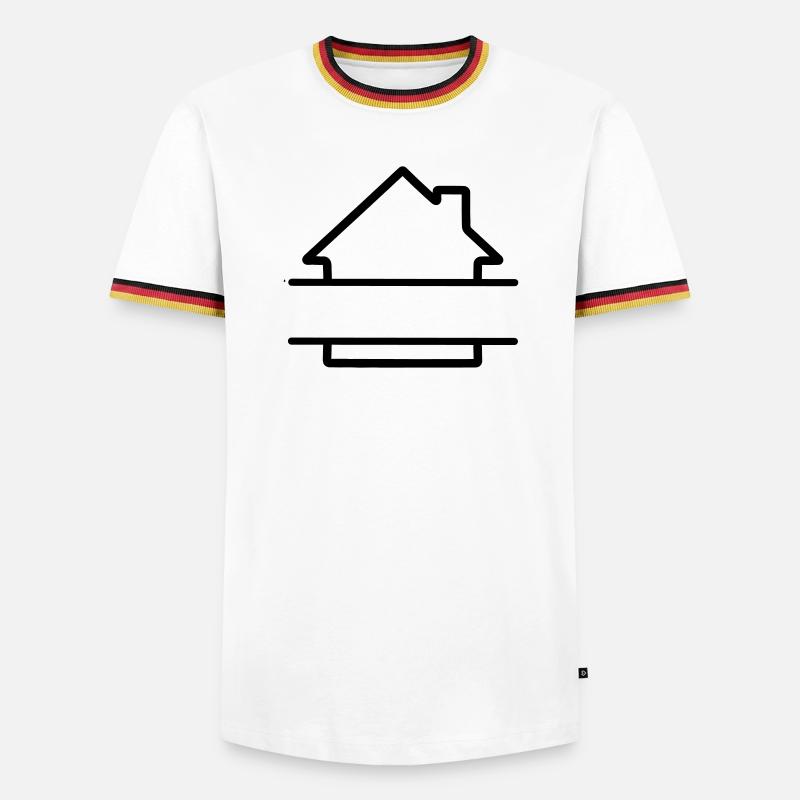 Startseite einfaches Logo-Textbanner - Männer Kontrast-T-Shirt - Weiß/Dreifarbig