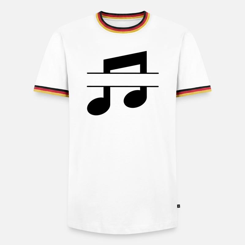 Musical note text banner - Men's Ringer Shirt - white/tricolour