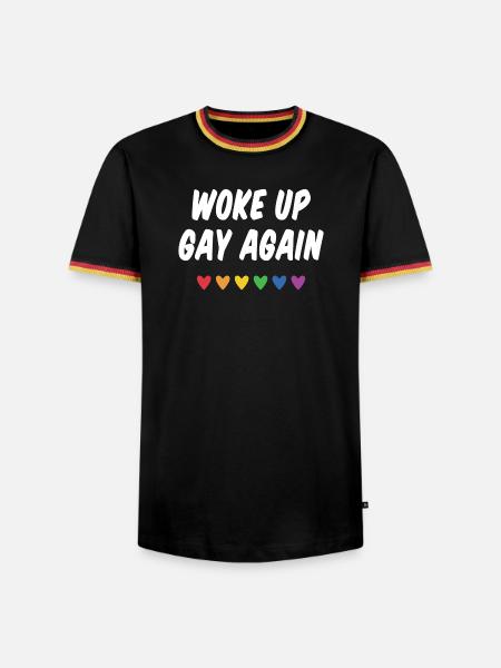 Wieder aufgewacht - Pride Month - Männer Kontrast-T-Shirt - Schwarz/Dreifarbig