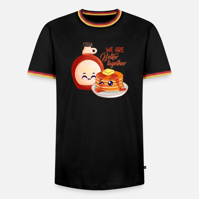 pancake, maple syrup, breakfast - Men's Ringer Shirt - black/tricolour