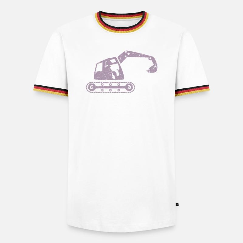 Bagger Baggerfahrer Baugeräteführer – - Männer Kontrast-T-Shirt - Weiß/Dreifarbig