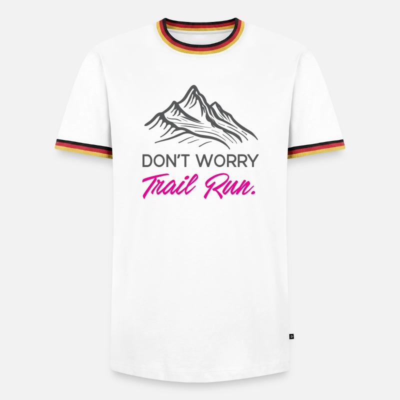 Don't Worry. Trail Run. - Men's Ringer Shirt - white/tricolour