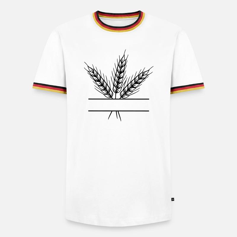 Text banner three grain stems - Men's Ringer Shirt - white/tricolour