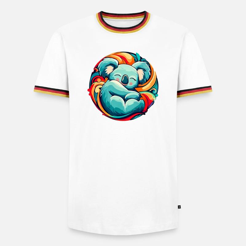 Koala schläft - Männer Kontrast-T-Shirt - Weiß/Dreifarbig