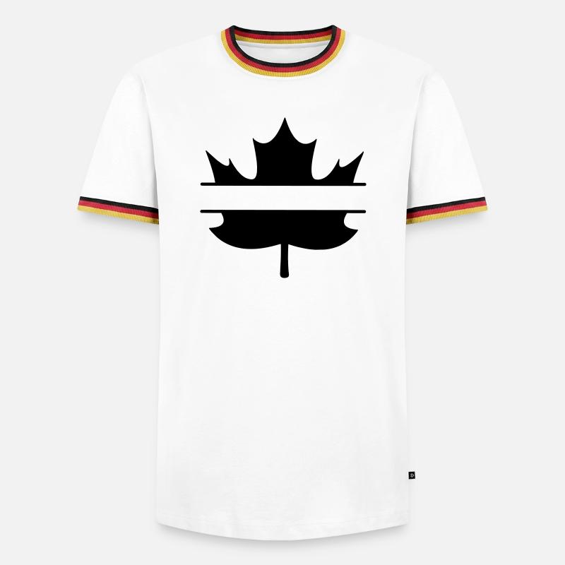 Maple leaf canada middle space veröffentlicht - Männer Kontrast-T-Shirt - Weiß/Dreifarbig