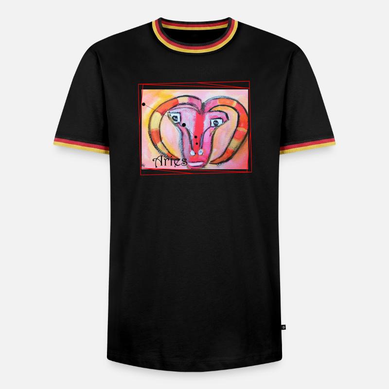 Widder Regenbogen Himmlische Kunst - Männer Kontrast-T-Shirt - Schwarz/Dreifarbig