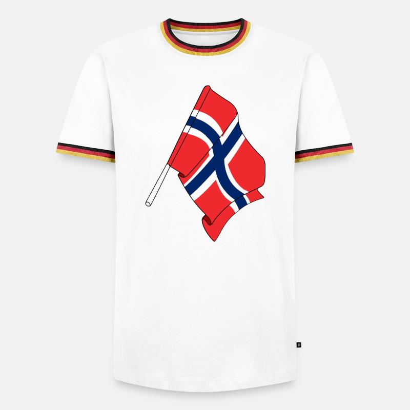 Flag Norway - Men's Ringer Shirt - white/tricolour