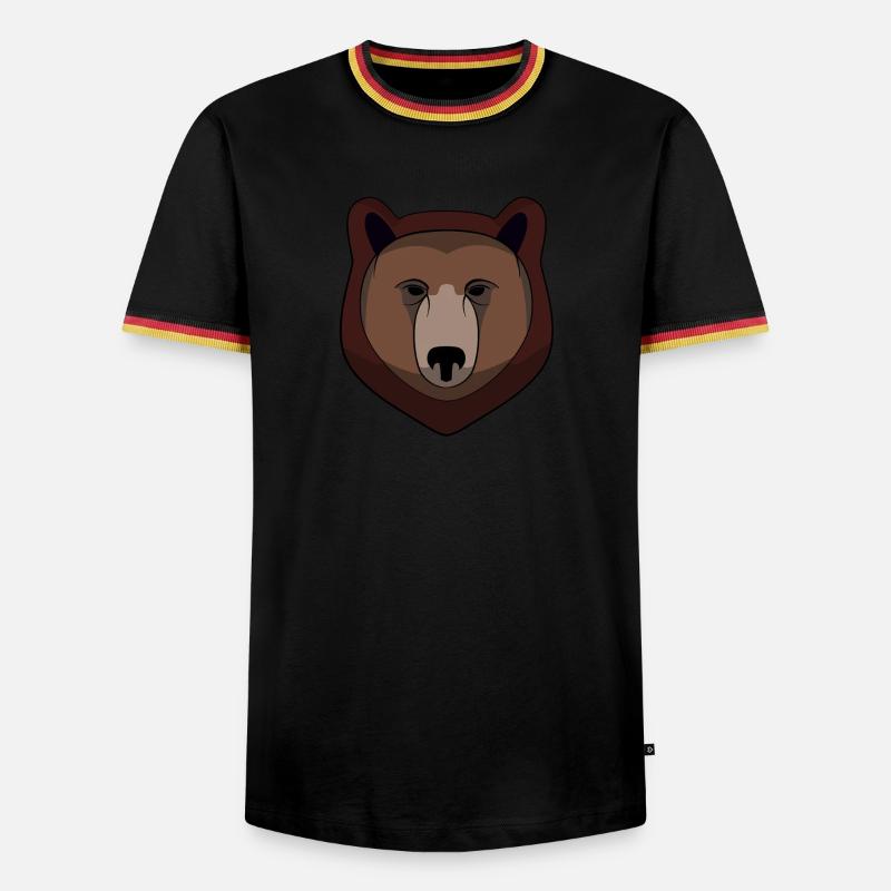 Bear - Bear Head - Logo - Men's Ringer Shirt - white/tricolour