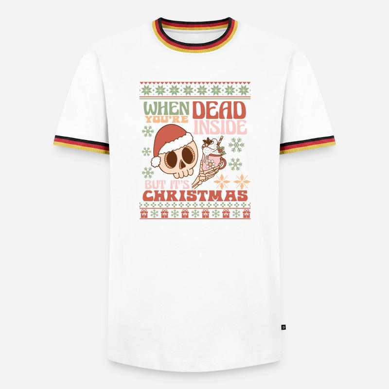 Hässlicher Weihnachtspullover - Männer Kontrast-T-Shirt - Weiß/Dreifarbig