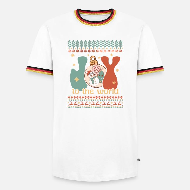 Hässlicher Weihnachtspullover - Männer Kontrast-T-Shirt - Weiß/Dreifarbig