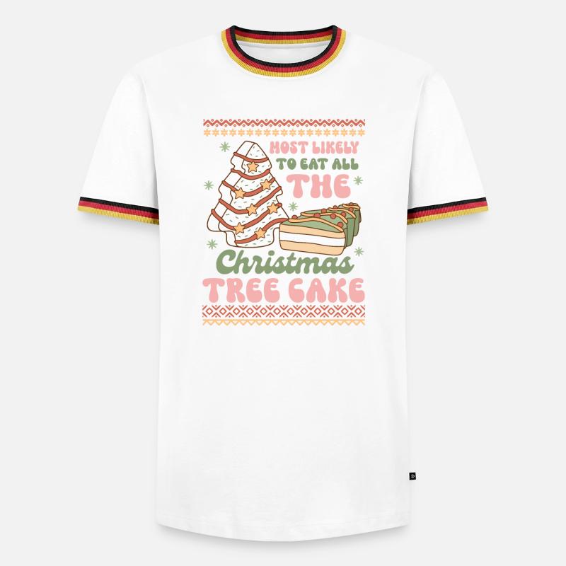 Hässlicher Weihnachtspullover - Männer Kontrast-T-Shirt - Weiß/Dreifarbig