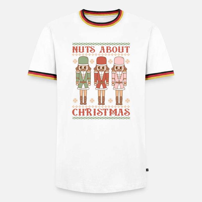 Hässlicher Weihnachtspullover - Männer Kontrast-T-Shirt - Weiß/Dreifarbig