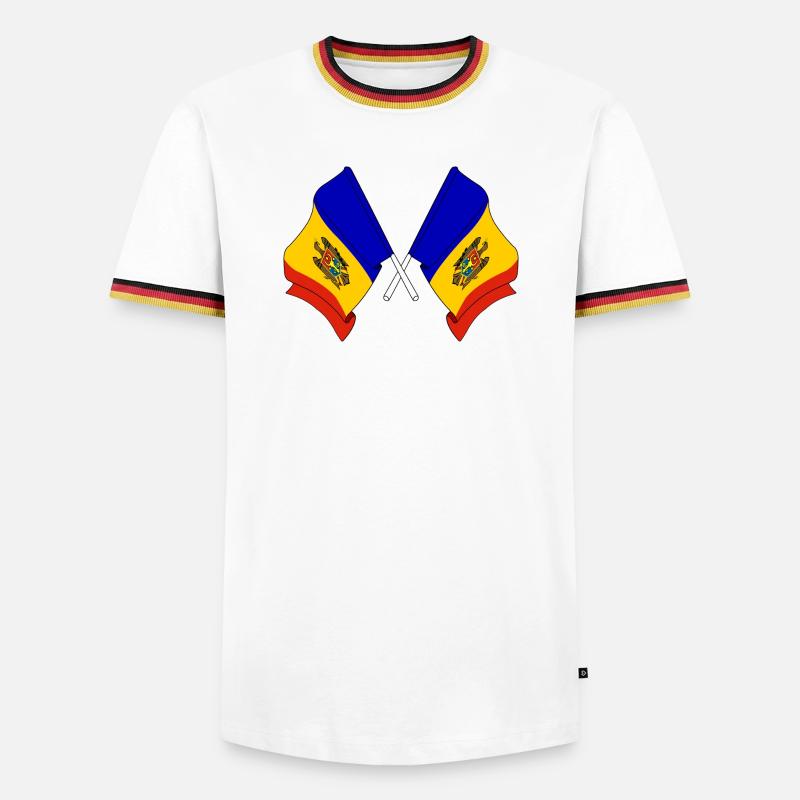 Two flags Moldova - Men's Ringer Shirt - white/tricolour