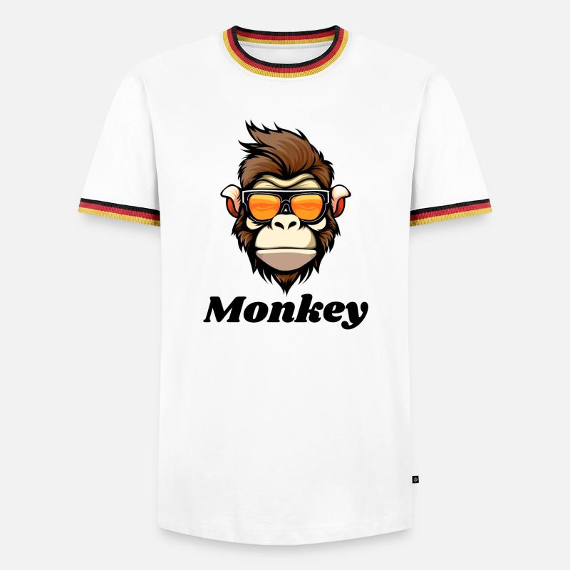 monkey, monkey, primate - Men's Ringer Shirt - white/tricolour
