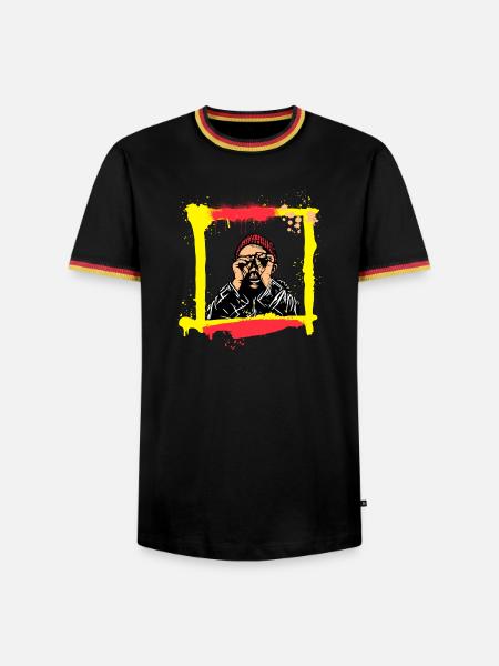 Kopfblick Graffiti-Porträt - Männer Kontrast-T-Shirt - Schwarz/Dreifarbig
