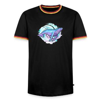 Humpback Whale Watercolor - Men's Ringer Shirt - black/tricolour - Front - AI Model Male 178 light (178cm) & AI Model Male 185 light (185cm)