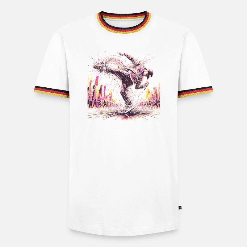 BREAK DANCING - Men's Ringer Shirt - white/tricolour