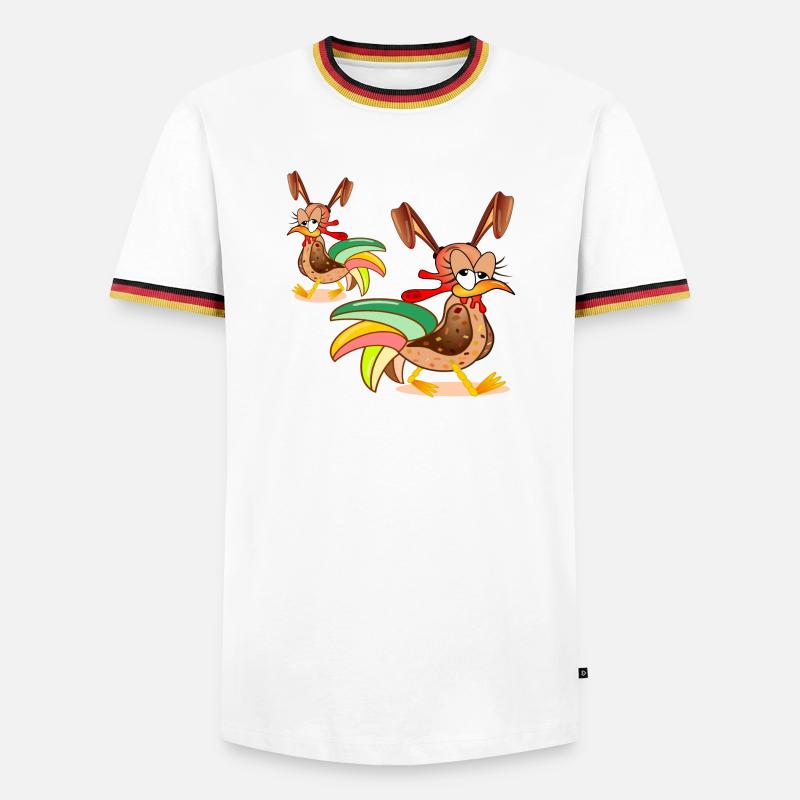 EASTER CHICKENS EASTER BUNNIES COUPLES - Men's Ringer Shirt - white/tricolour