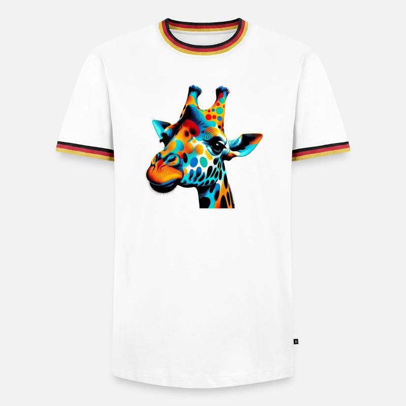 Giraffe Pop Art - Men's Ringer Shirt - white/tricolour