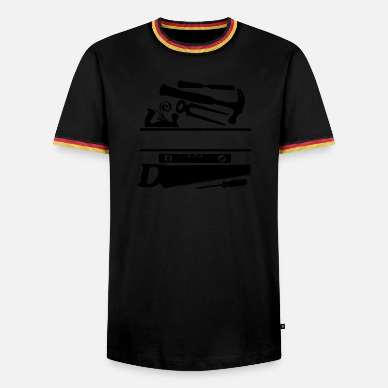 Carpenter tool banner - Men's Ringer Shirt - black/tricolour