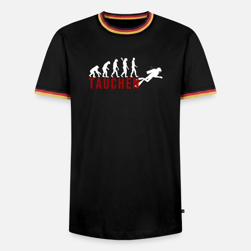 Ecolution Tauchen - Männer Kontrast-T-Shirt - Schwarz/Dreifarbig