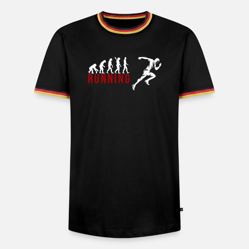 Evolution Running - Männer Kontrast-T-Shirt - Schwarz/Dreifarbig