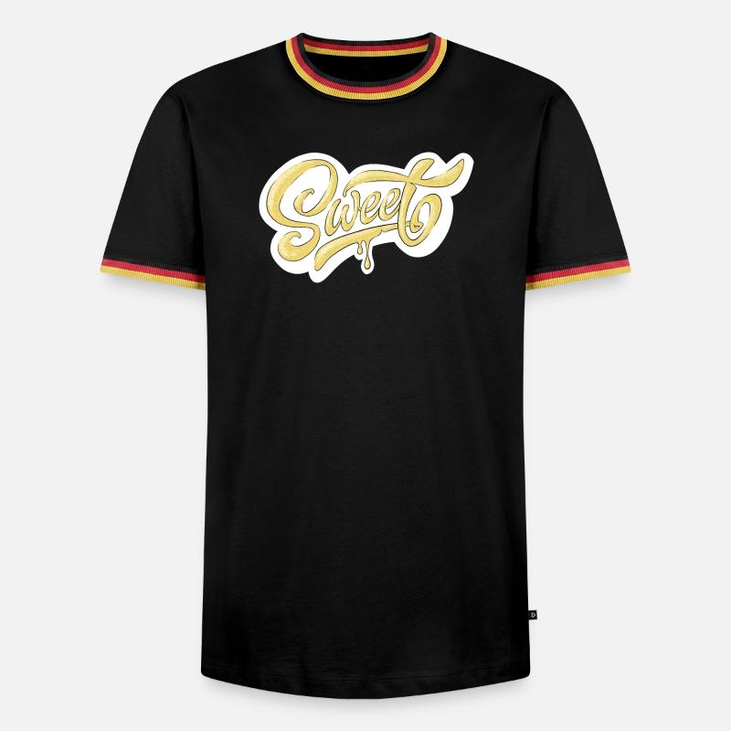 Sweet Script Typography Design - Men's Ringer Shirt - black/tricolour