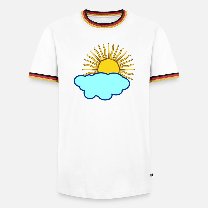 Sun behind cloud - Men's Ringer Shirt - white/tricolour