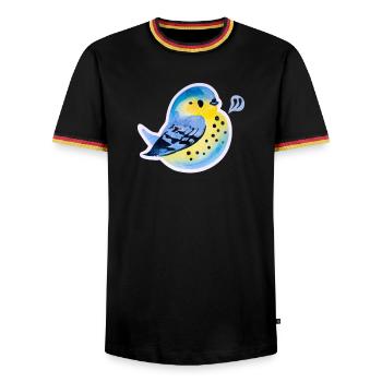 Meise - Männer Kontrast-T-Shirt - Schwarz/Dreifarbig - Vorne - AI Model Male 178 light (178cm) & AI Model Male 185 light (185cm)