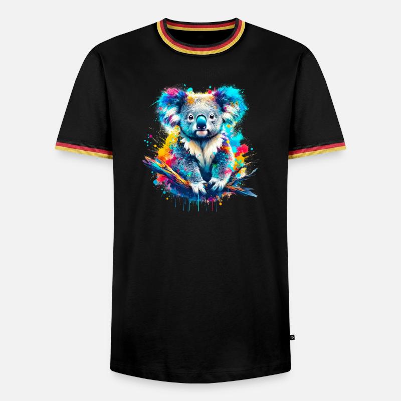 Koala - Men's Ringer Shirt - black/tricolour