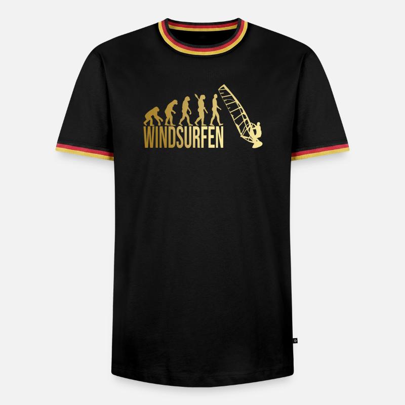 Evolution Windsurfen - Männer Kontrast-T-Shirt - Schwarz/Dreifarbig