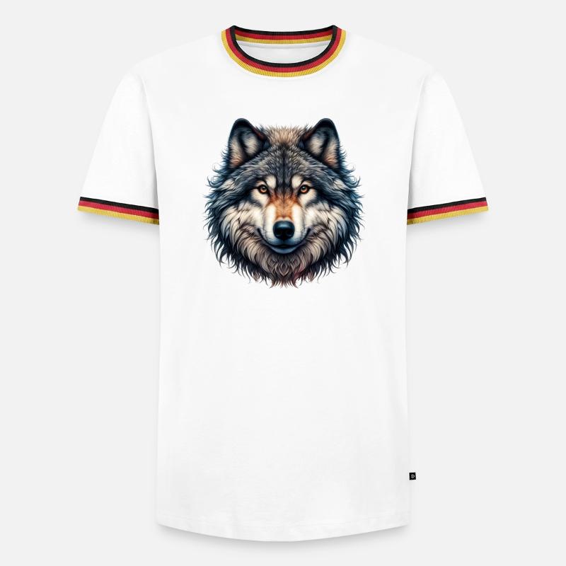 Wolf - Men's Ringer Shirt - white/tricolour